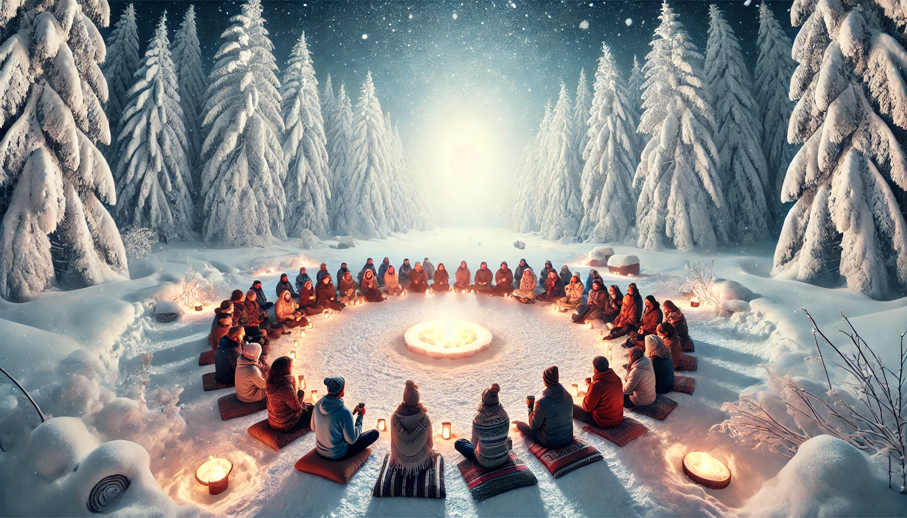 Menschen um ein Lagerfeuer